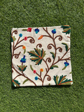 16 in x 16 in Crewel Cushion Covers Flower (White)