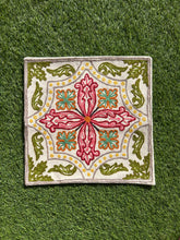 16 in x 16 in Crewel Cushion Covers Flower (White)