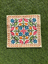 16 in x 16 in Crewel Cushion Covers Flower (White)
