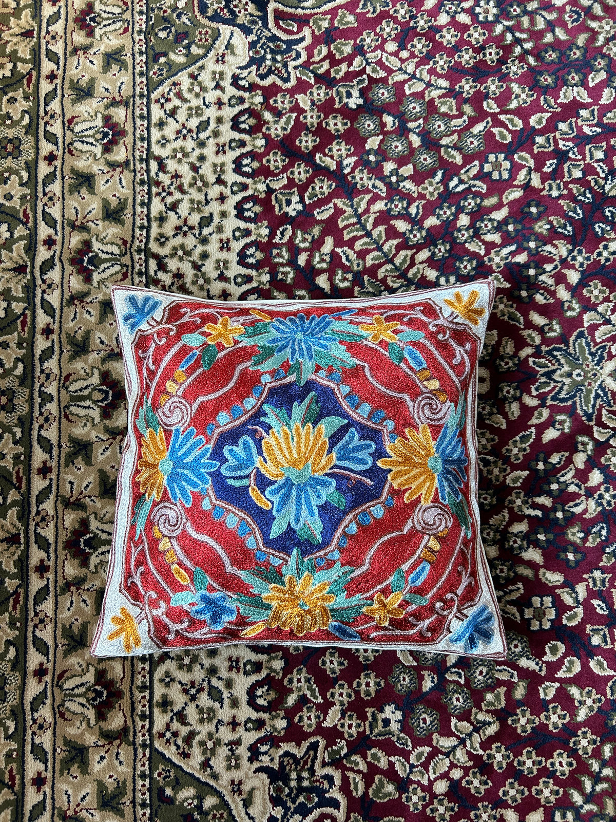 16 in x 16 in Silk Chainstitch Cushion Covers