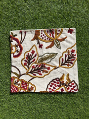 16 in x 16 in Crewel Cushion Covers Flower (White)