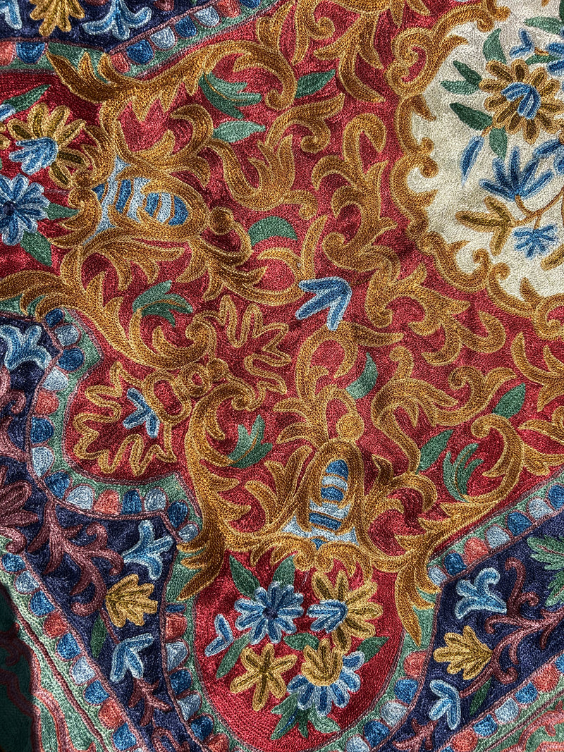 5x3 ft Silk Chainstitch Wall Hanging
